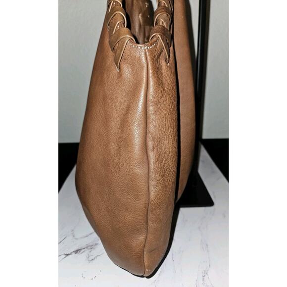 Donald J Pliner Marquis Brown Leather Hobo Handbag 21x15x5 - Picture 7 of 16